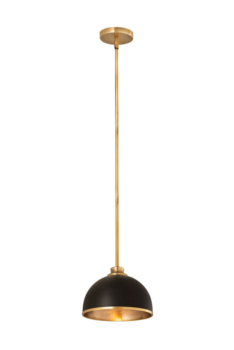 Z-Lite - 1004P10-MB-RB - One Light Pendant - Landry - Matte Black + Rubbed Brass