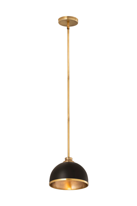 Z-Lite - 1004P10-MB-RB - One Light Pendant - Landry - Matte Black + Rubbed Brass