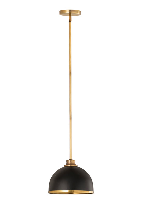 Z-Lite - 1004P10-MB-RB - One Light Pendant - Landry - Matte Black + Rubbed Brass
