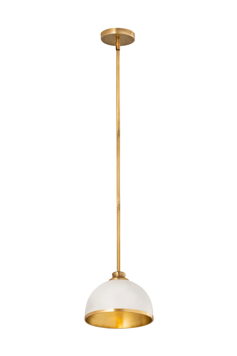 Z-Lite - 1004P10-MW-RB - One Light Pendant - Landry - Matte White + Rubbed Brass