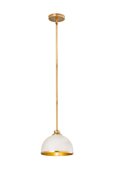 Z-Lite - 1004P10-MW-RB - One Light Pendant - Landry - Matte White + Rubbed Brass