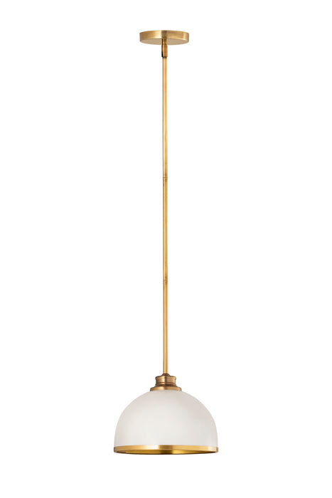 Z-Lite - 1004P10-MW-RB - One Light Pendant - Landry - Matte White + Rubbed Brass