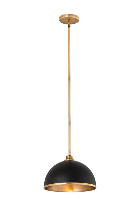 Z-Lite - 1004P14-MB-RB - One Light Pendant - Landry - Matte Black + Rubbed Brass