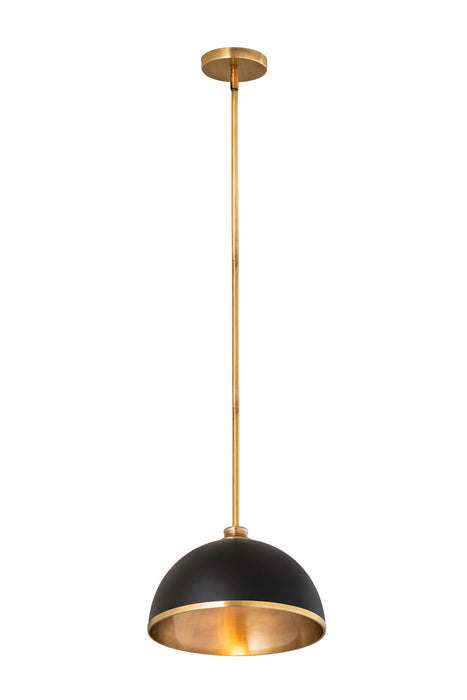 Z-Lite - 1004P14-MB-RB - One Light Pendant - Landry - Matte Black + Rubbed Brass