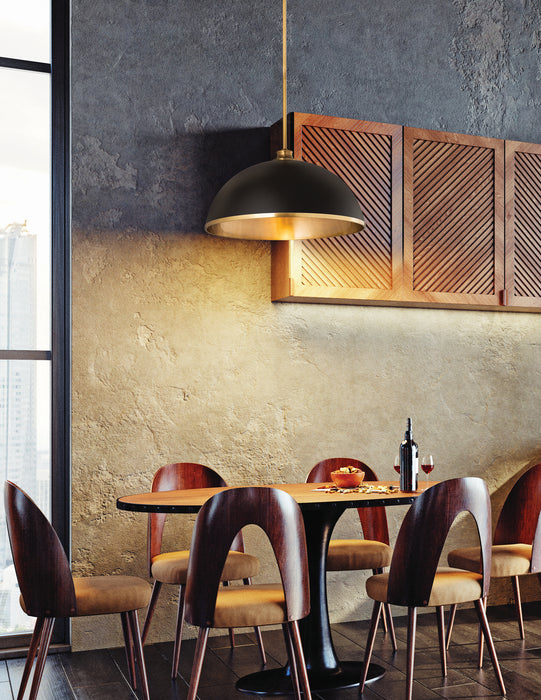 Z-Lite - 1004P20-MB-RB - One Light Pendant - Landry - Matte Black + Rubbed Brass