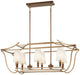 Metropolitan - N6556-690 - Six Light Island Pendant - Magnolia Manor - Pale Gold With Distressed Bronze