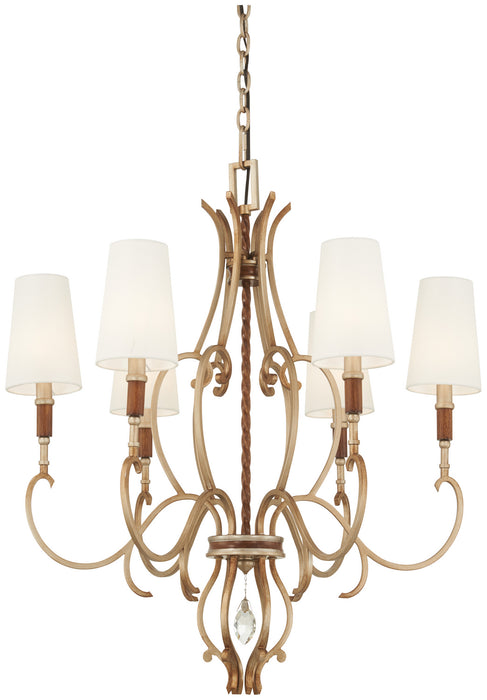 Metropolitan - N6557-690 - Six Light Chandelier - Magnolia Manor - Pale Gold With Distressed Bronze