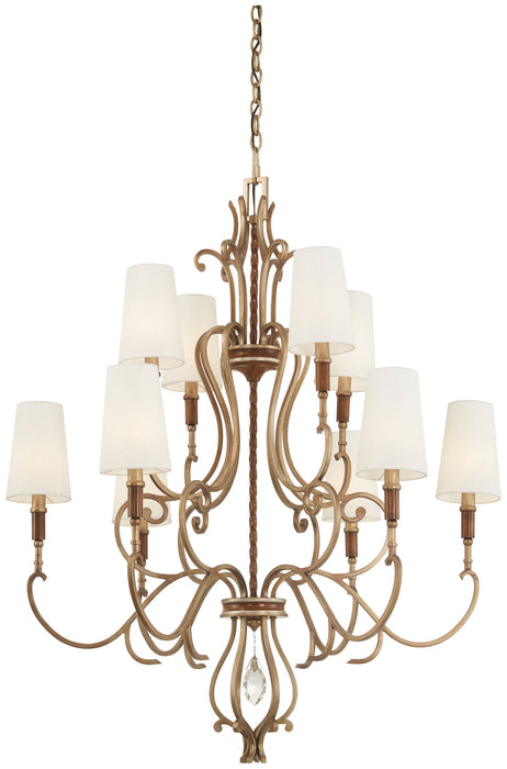 Metropolitan - N6558-690 - Ten Light Chandelier - Magnolia Manor - Pale Gold With Distressed Bronze