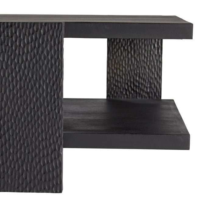 Arteriors - 4900 - Cocktail Table - Aiden - Handcarved Soft Black Waxed