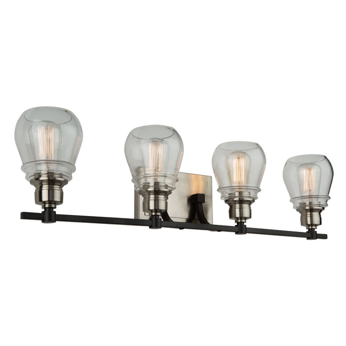 Artcraft - AC11684NB - Four Light Vanity - Nelson - Black and Brushed Nickel
