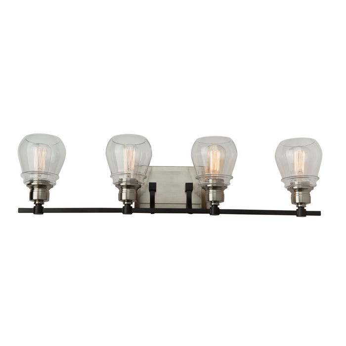 Artcraft - AC11684NB - Four Light Vanity - Nelson - Black and Brushed Nickel