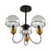 Artcraft - AC11723BK - Three Light Semi-Flush Mount - Martina - Black and Brushed Brass