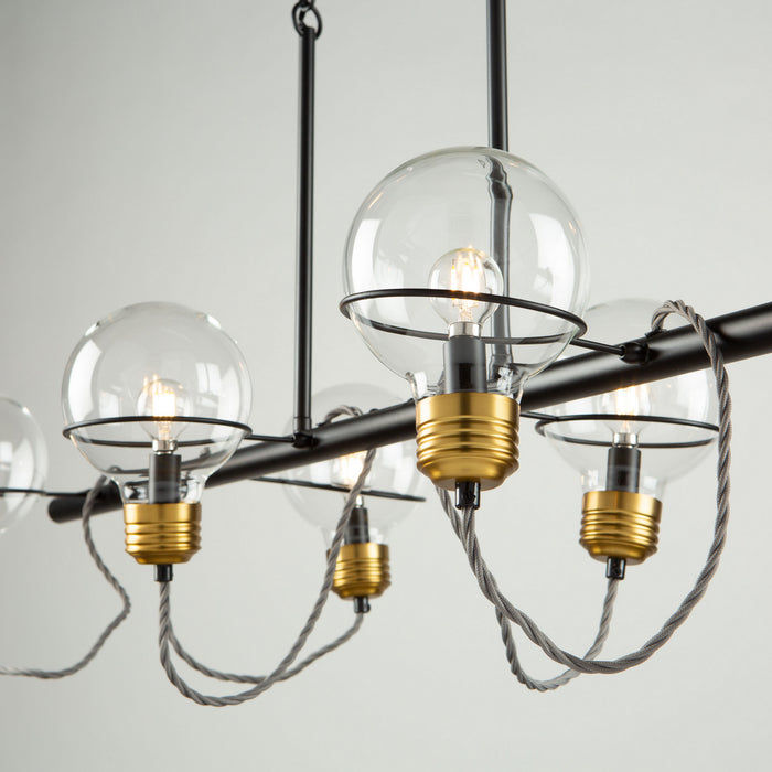 Artcraft - AC11726BK - Six Light Island Pendant - Martina - Black and Brushed Brass