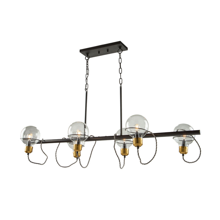 Artcraft - AC11726BK - Six Light Island Pendant - Martina - Black and Brushed Brass