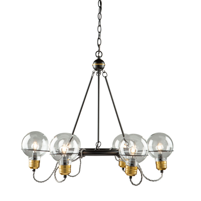 Artcraft - AC11727BK - Six Light Chandelier - Martina - Black and Brushed Brass