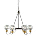 Artcraft - AC11727BK - Six Light Chandelier - Martina - Black and Brushed Brass