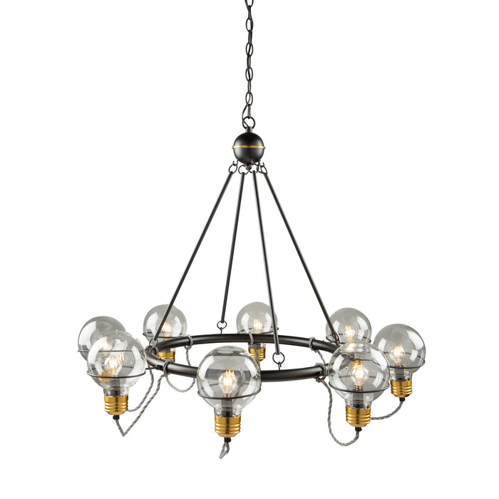 Artcraft - AC11728BK - Eight Light Chandelier - Martina - Black and Brushed Brass
