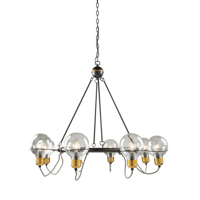 Artcraft - AC11728BK - Eight Light Chandelier - Martina - Black and Brushed Brass