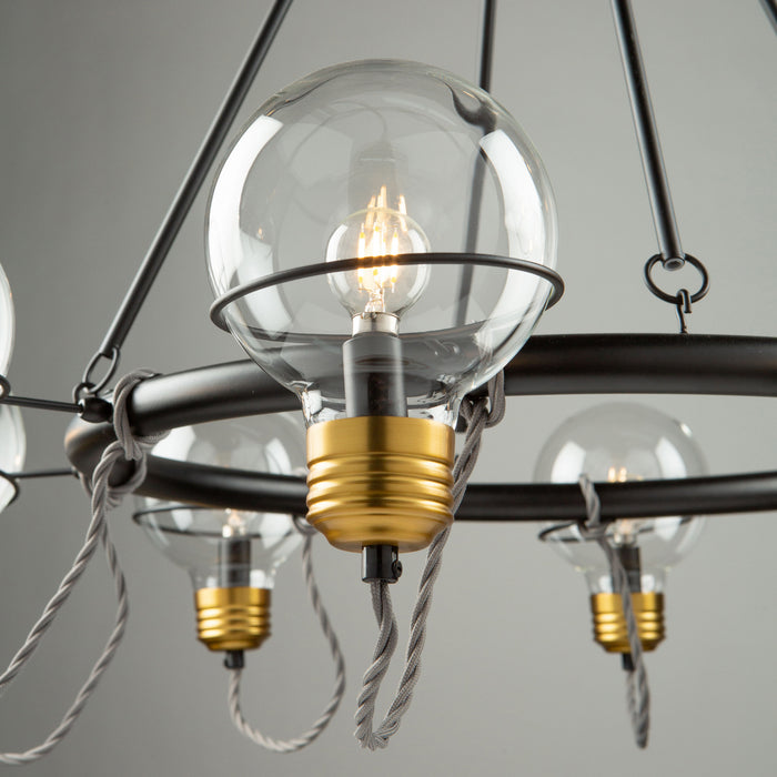 Artcraft - AC11728BK - Eight Light Chandelier - Martina - Black and Brushed Brass