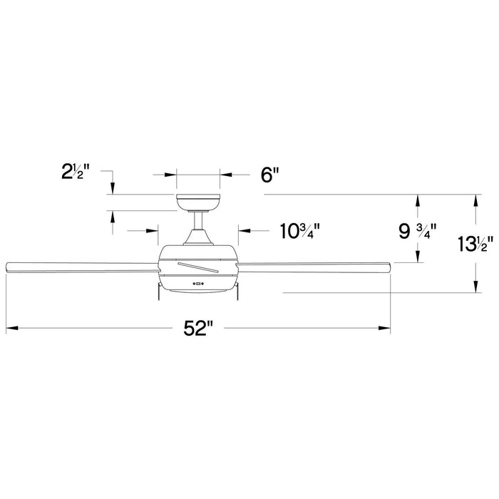 Hinkley - 904052FMB-LIA - 52"Ceiling Fan - Croft - Matte Black