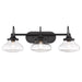 Golden - 3419-BA3 BLK-CLR - Three Light Vanity Light - Nash - Matte Black
