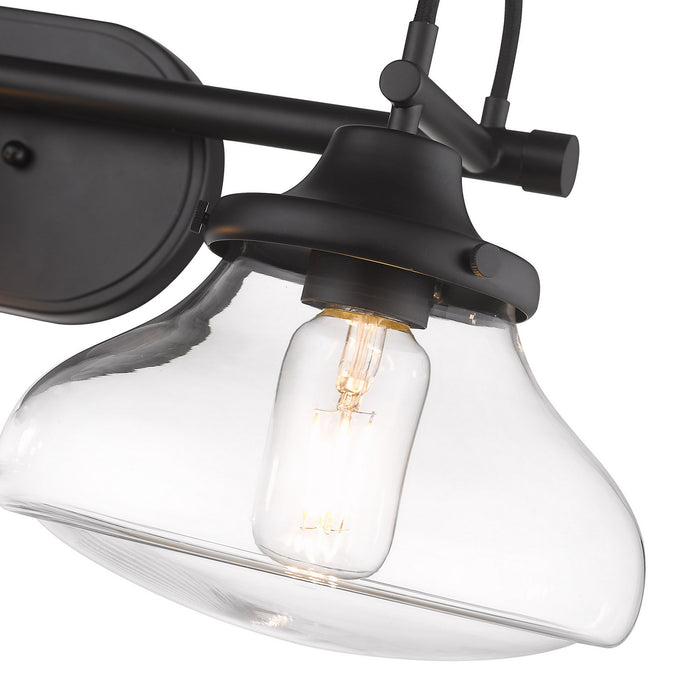 Golden - 3419-BA3 BLK-CLR - Three Light Vanity Light - Nash - Matte Black