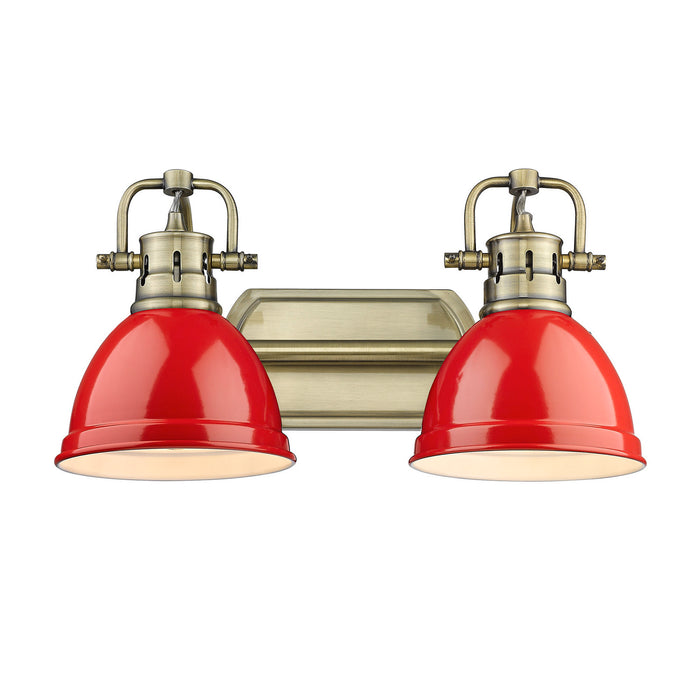 Golden - 3602-BA2 AB-RD - Two Light Vanity - Duncan - Aged Brass