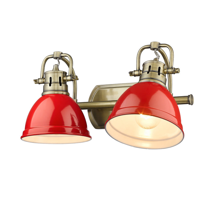 Golden - 3602-BA2 AB-RD - Two Light Vanity - Duncan - Aged Brass