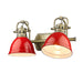 Golden - 3602-BA2 AB-RD - Two Light Vanity - Duncan - Aged Brass
