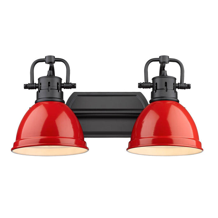 Golden - 3602-BA2 BLK-RD - Two Light Vanity - Duncan - Matte Black