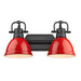 Golden - 3602-BA2 BLK-RD - Two Light Vanity - Duncan - Matte Black