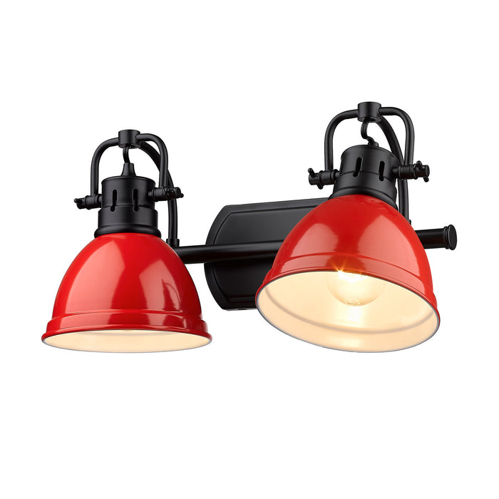 Golden - 3602-BA2 BLK-RD - Two Light Vanity - Duncan - Matte Black