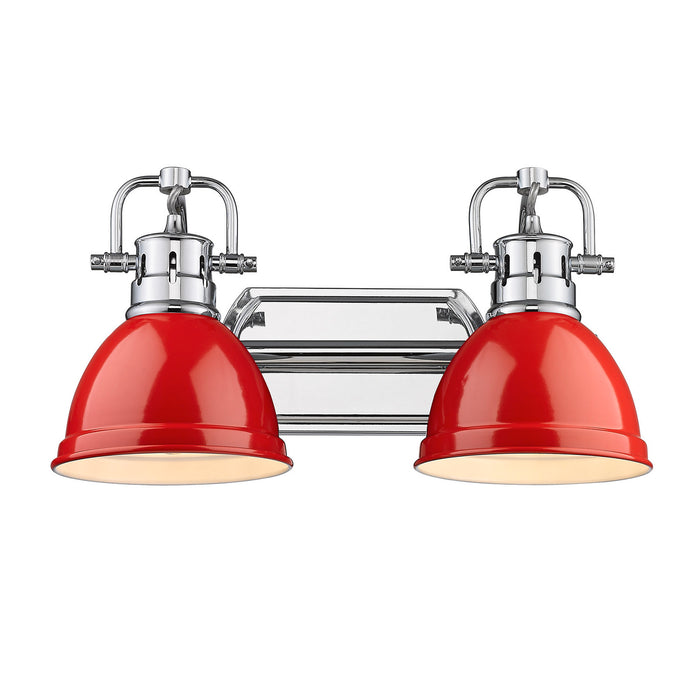 Golden - 3602-BA2 CH-RD - Two Light Vanity - Duncan - Chrome