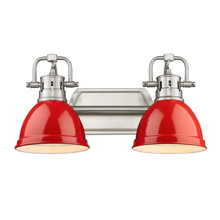 Golden - 3602-BA2 PW-RD - Two Light Vanity - Duncan - Pewter