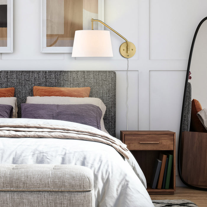 Golden - 3694-A1W BCB-MWS - One Light Swing Arm - Ryleigh - Brushed Champagne Brass