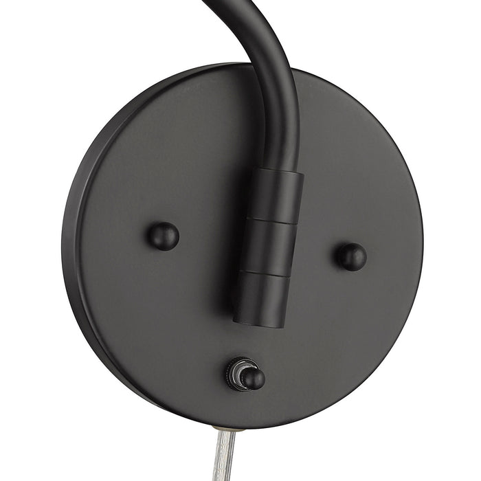 Golden - 3694-A1W BLK-MWS - One Light Swing Arm - Ryleigh - Matte Black
