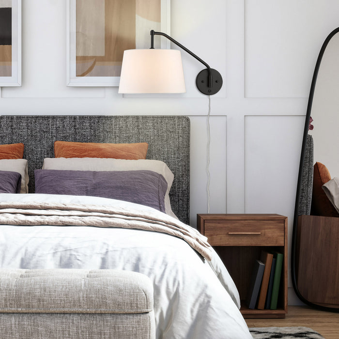 Golden - 3694-A1W BLK-MWS - One Light Swing Arm - Ryleigh - Matte Black