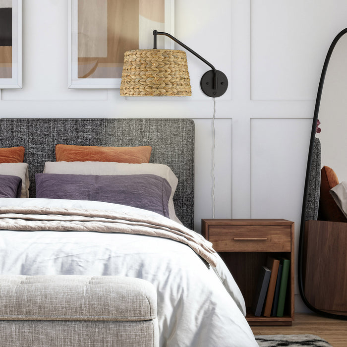 Golden - 3694-A1W BLK-WSG - One Light Swing Arm - Ryleigh - Matte Black