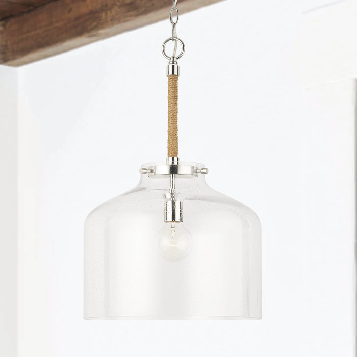 Capital Lighting - 9F373A - One Light Pendant - Corde - Polished Nickel