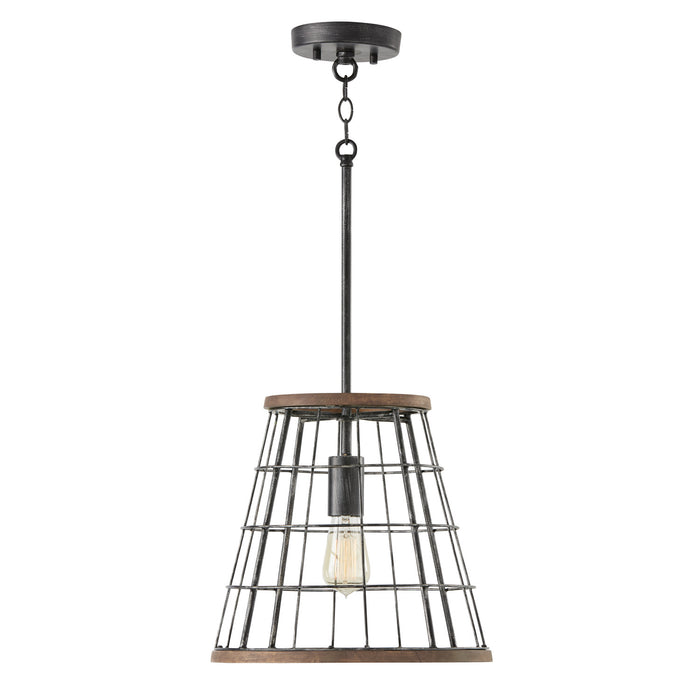 Capital Lighting - AA1001ZW - One Light Pendant - Bracken - Zinc and Wood