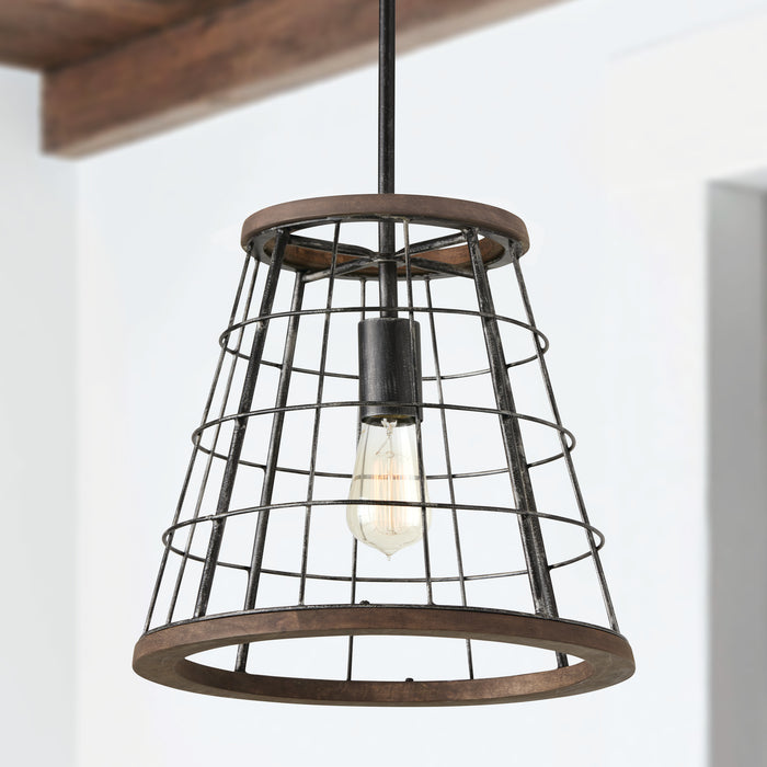 Capital Lighting - AA1001ZW - One Light Pendant - Bracken - Zinc and Wood