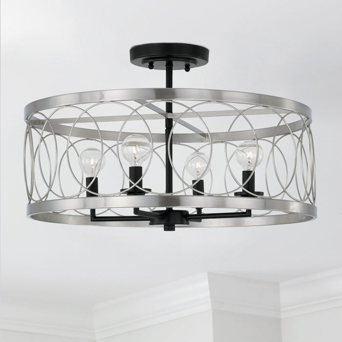 Capital Lighting - AA1002BT - Four Light Semi-Flush Mount - Madeline - Black Tie