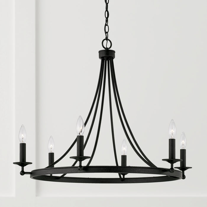 Capital Lighting - AA1005BI - Six Light Chandelier - Tempe - Black Iron