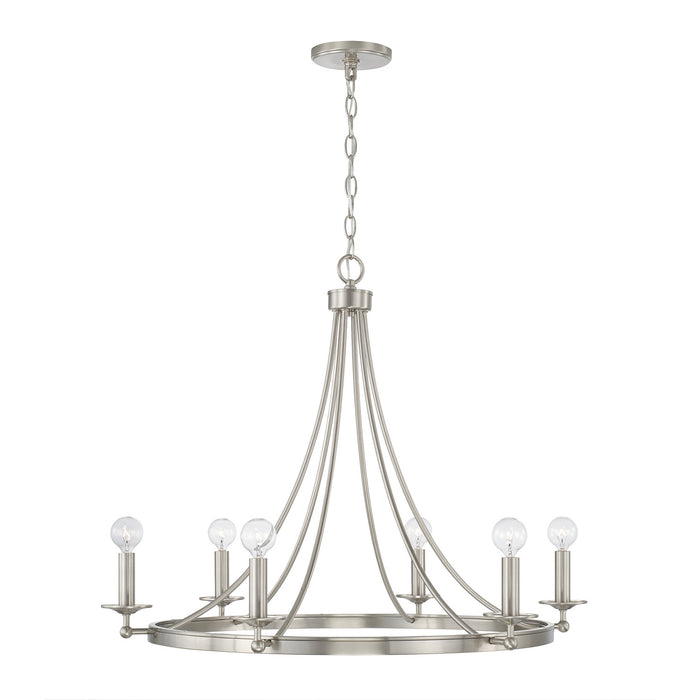 Capital Lighting - AA1005BN - Six Light Chandelier - Tempe - Brushed Nickel