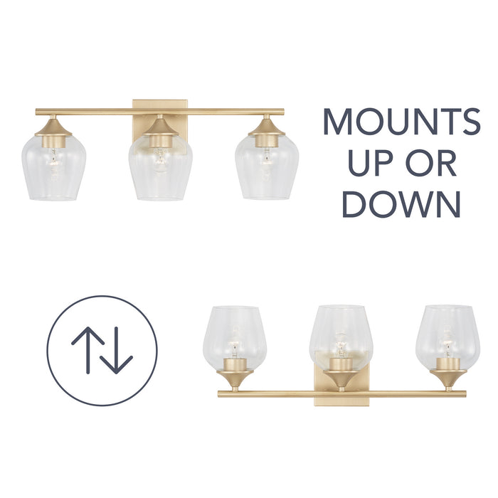 Capital Lighting - AA1009SF - Three Light Vanity - Reece - Soft Gold