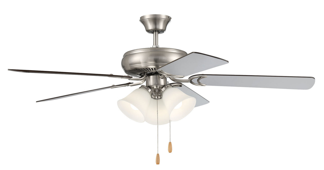 Craftmade - DCF52BNK5C3W - 52"Ceiling Fan - Decorator's Choice 3 Light Kit - Brushed Polished Nickel
