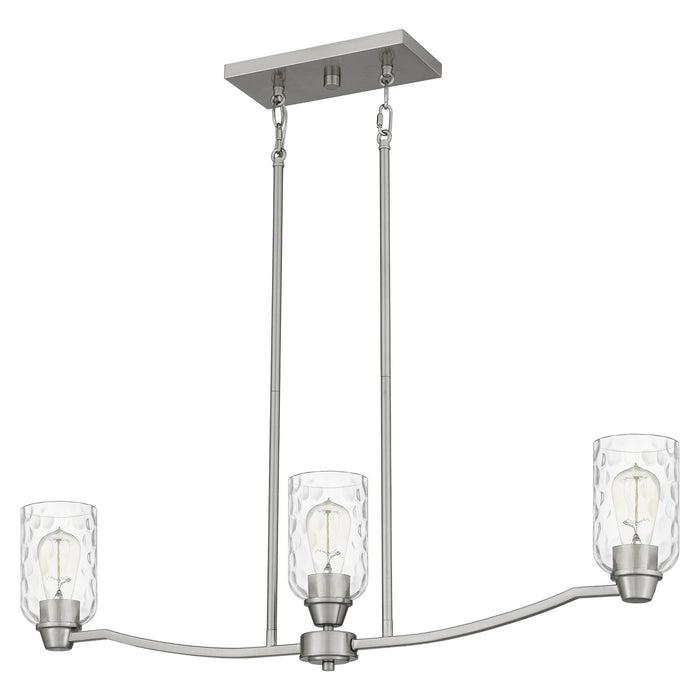 Quoizel - ACA335BN - Three Light Linear Chandelier - Acacia - Brushed Nickel