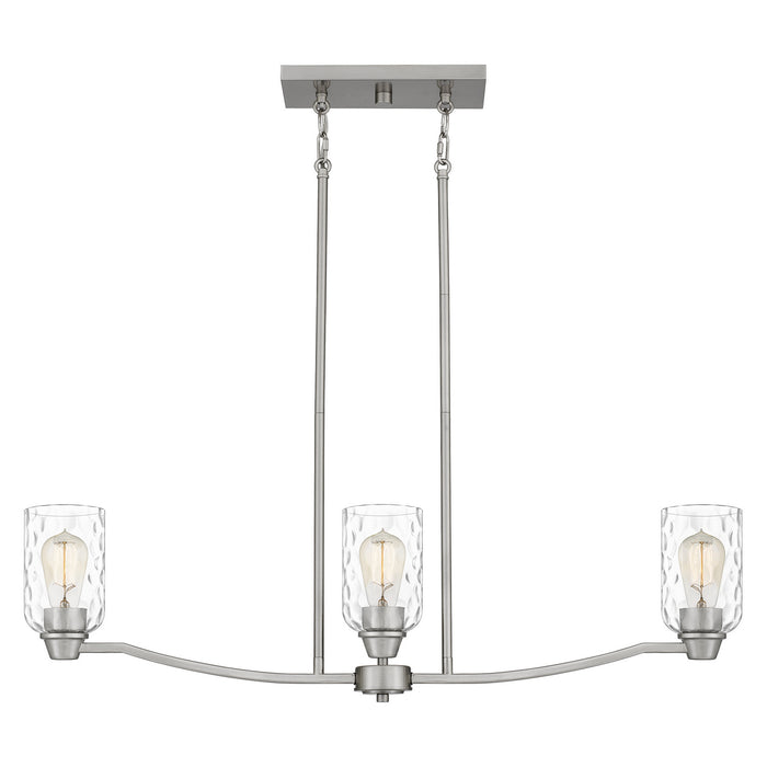 Quoizel - ACA335BN - Three Light Linear Chandelier - Acacia - Brushed Nickel