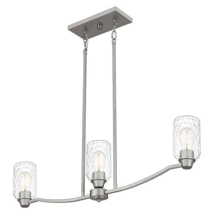 Quoizel - ACA335BN - Three Light Linear Chandelier - Acacia - Brushed Nickel