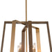 Vaxcel - P0347 - Four Light Pendant - Dunning - Natural Brass and Burnished Chestnut